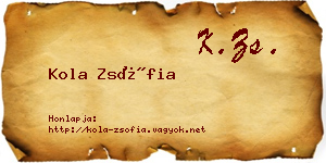 Kola Zsófia névjegykártya